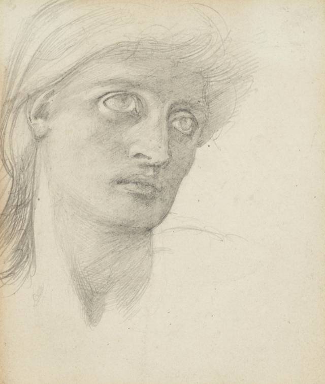 ▲Heady study of Love for ‘The Triumph of Love over Oblivion’, Sir Edward Coley Burne-Jones (English, 1833 – 1898)