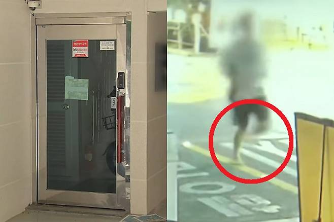 지난달 29일 오후 서울 관악구 신림동의 한 빌라에서 일면식도 없는 30대 남성이 초인종을 누른 뒤 흉기를 휘두르자 맨발로 피신하는 피해 남성의 모습. MBN 보도화면 캡처