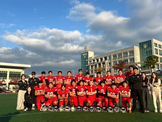 대구한의대 미식축구 팀의 모습