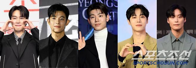 제4회 BSA 신인남우상 후보 강유석, 로몬, 배현성, 추영우, 허남준(왼쪽부터). 스포츠조선DB, 사진 제공=tvN