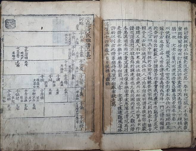 '진양하씨세보'(1606) /한국족보 유네스코 세계기록유산 등재 추진위원회