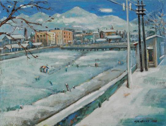 임양수, '목척교 설경', 1966, 캔버스에 유채, 60.6×80.3cm. 대전시립미술관 제공
