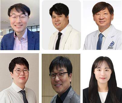 (윗줄 왼쪽부터) KBSI 정영호 책임연구원, 현주용 박사후연구원, 연세대 김승일교수 (아랫줄 왼쪽부터) 연세대 김민우 박사, 연세대 정효일 교수, 성신여대 현경아 교수. KBSI