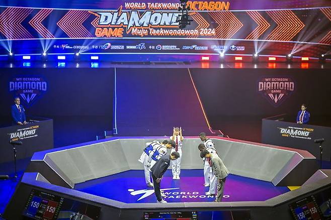 [서울=뉴시스] 2024 세계 태권도 다이아몬드게임 경기 모습. (사진 = 태권도진흥재단 제공)  *재판매 및 DB 금지