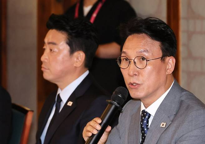 6일 고위당정협의회에서 발언하고 있는 김민석 총리 모습. 연합뉴스