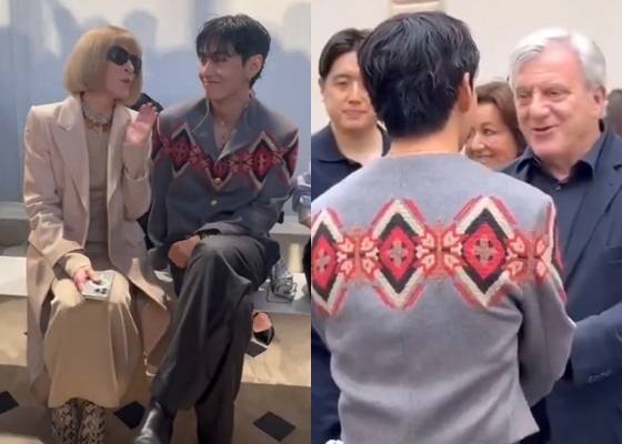 방탄소년단 뷔, LVMH 회장 환대→안나 윈투어 '보그 월드' 초청..셀린느 패션쇼 달궜다