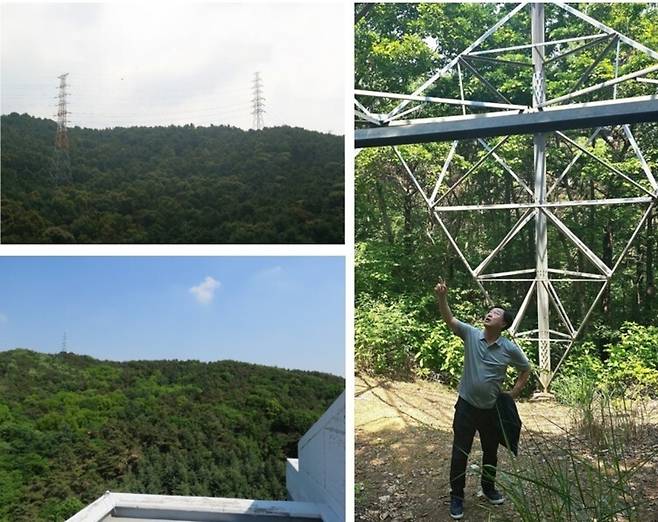 ▲ 김준혁 국회의원이 광교 주민들의 숙원이었던 송전철탑 이전 사업을 성공적으로 해결했다. 사진은 현장 모습과 점검에 나선 김 의원 모습. /제공=의원 사무실
