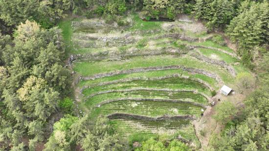 하늘에서 내려다 본 백련암지