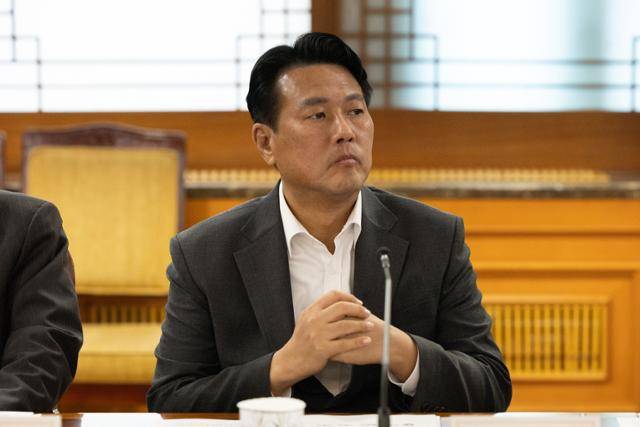 김태효 전 국가안보실 1차장이 1월 16일 서울 종로구 정부서울청사에서 열린 외교안보 주요현안 해법회의에 참석하고 있다. 왕태석 선임기자