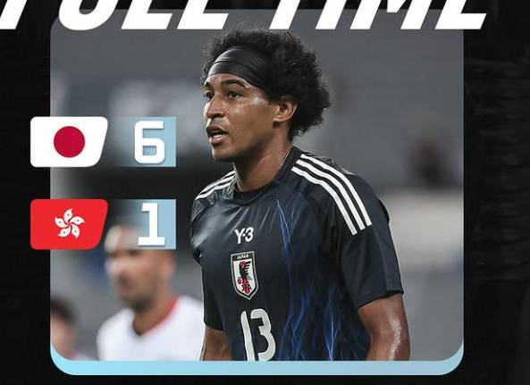 일본 축구대표팀 혼혈선수 저메인 료가 동아시안컵 홍콩전에서 홀로 4골을 몰아치며 6-1 대승을 이끌었다. [사진 EAFF 인스타그램]