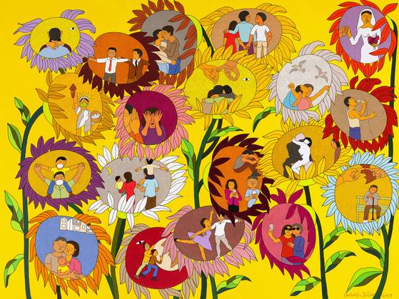 황주리의 작품 ‘식물학’. 캔버스에 아크릴릭, 194x260㎝. [사진 황주리]