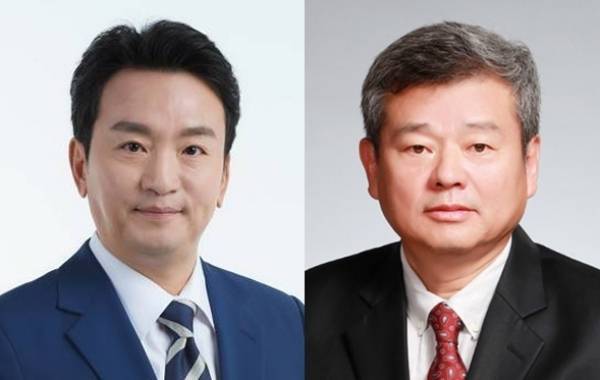 ▲박장범 KBS 사장과 박민 전 KBS 사장. 사진=KBS