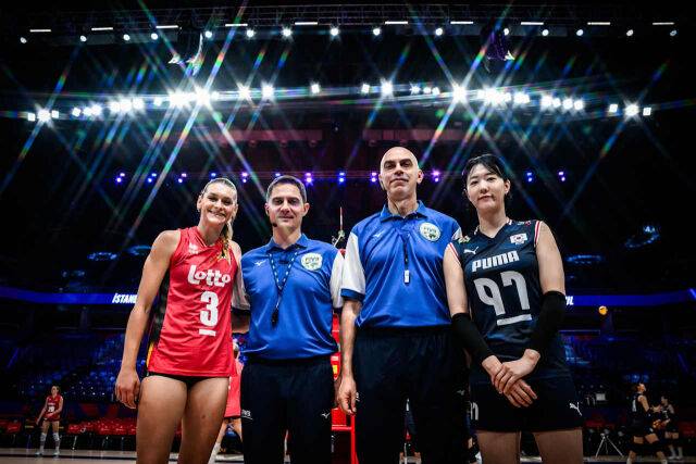 국제배구연맹(FIVB) 발리볼네이션스리그(VNL) 벨기에전에서 기념 촬영한 강소휘./FIVB