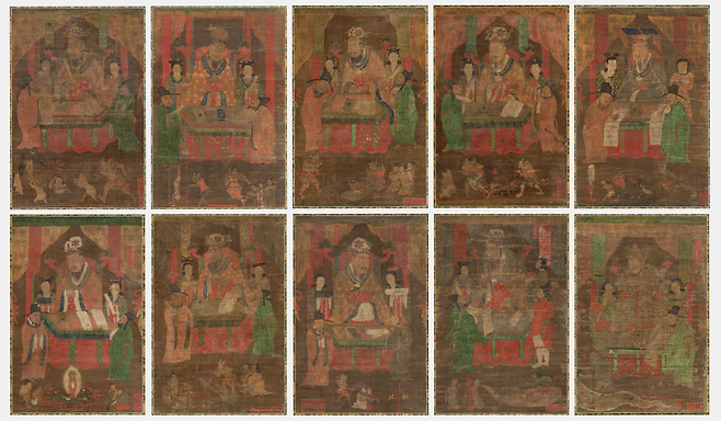 총 10폭으로 된 시왕도  [국가유산청·국외소재문화유산재단 제공]