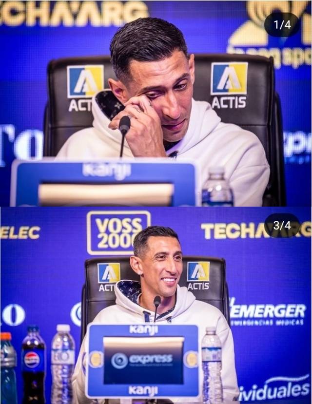 앙헬 디마리아가 입단식에서 눈물을 흘리고 있다. /사진=로사리오 센트럴  SNS