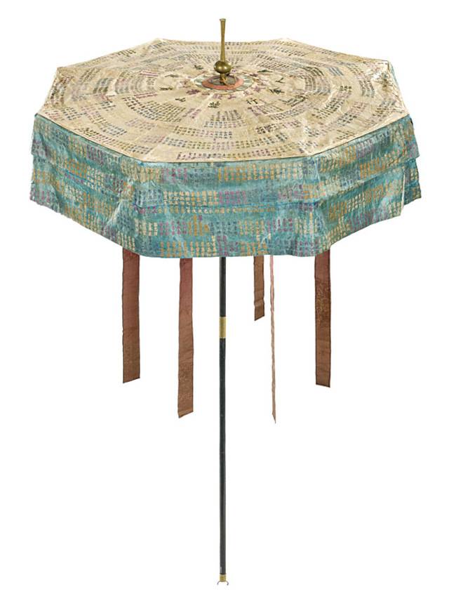 우산 형태의 천에 2000여명의 이름을 새긴 만인산. 국립민속박물관 제공