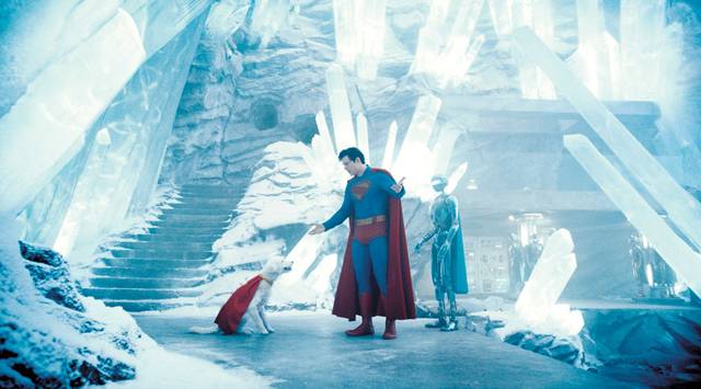 제임스 건 감독이 각본·연출한 ‘슈퍼맨’에는 비밀 은신처 ‘고독의 요새’와 슈퍼맨의 조수이자 반려견 ‘크립토’가 등장한다. 워너브러더스코리아 제공