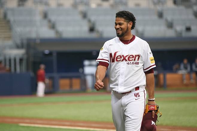 ▲ 2018년 넥센에서 잠시 뛴 에스밀 로저스 ⓒ키움 히어로즈