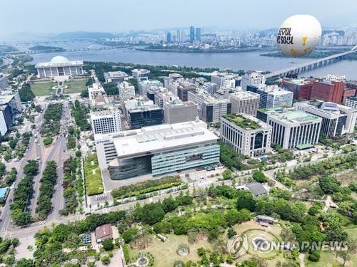 하늘에서 본 여의도공원 일대 [사진/임헌정 기자]