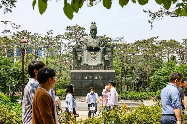 세종대왕 동상 [사진/임헌정 기자]