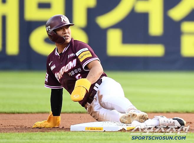 9일 서울 잠실구장에서 열린 키움-LG전. 1회초 무사 1루 임지열 타석. 송성문이 2루 도루를 실패하고 있다. 잠실=정재근 기자 cjg@sportschosun.com/2025.7.9/