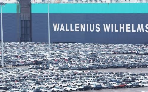 평택항에서 수출 대기 중인 자동차. 연합뉴스 자료사진