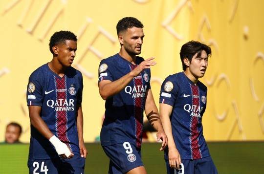 (왼쪽부터) PSG의 세니 마율루, 곤살루 하무스, 이강인. 사진[로이터=연합뉴스]