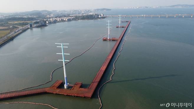 345㎸(킬로볼트) 북당진-신탕정 송전선로. /사진제공=한국전력