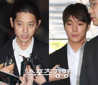 정준영(왼쪽)과 최종훈. 연합뉴스, 경향신문 DB