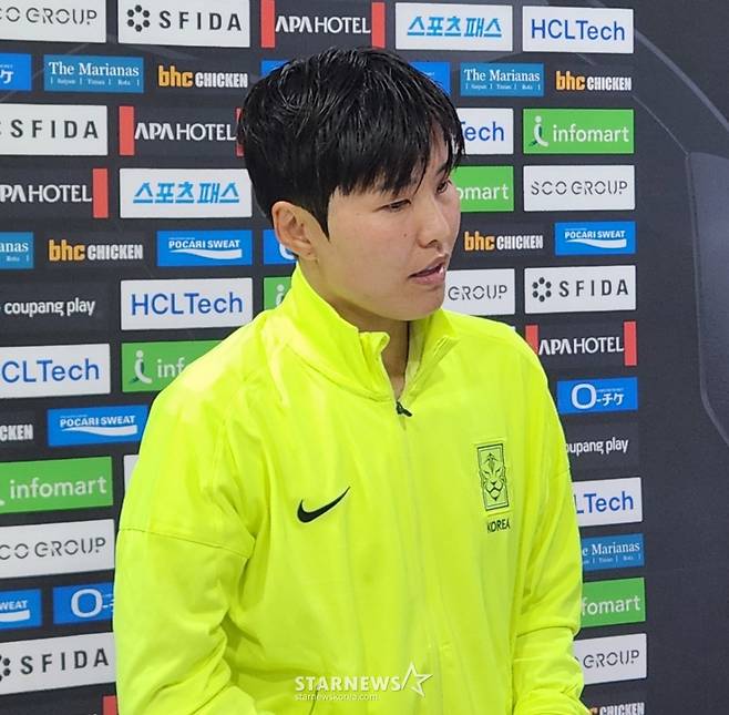 동아시안컵 1차전 중국과 경기가 끝난 뒤 지소연. /사진=박건도 기자