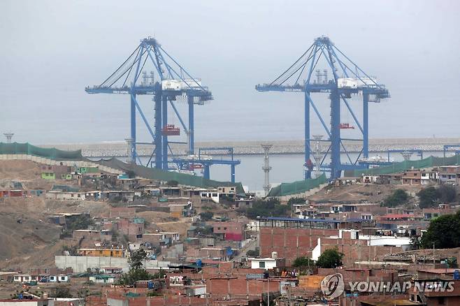 페루 창카이 항 크레인 [EPA 연합뉴스 자료사진. 재판매 및 DB 금지]