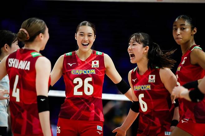 일본 여자배구 대표팀 선수들 [FIVB 홈피 캡처. 재판매 및 DB 금지]