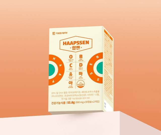대웅제약이 오메가3, 마그네슘, 비타민B·D·C, 유산균, 아스타잔틴 등이 포함된 복합 영양제 '합쎈'을 오는 14일 론칭한다고 11일 밝혔다. /대웅제약