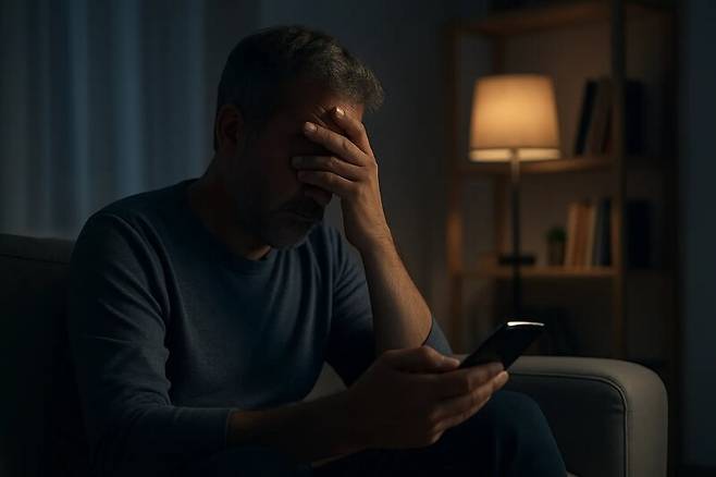 스마트폰을 멀리하는 몇분이 내 주도권을 되찾는 시작이 될 수 있다. 생성형 인공지능 챗지피티에 “이 기사와 어울리는 이미지를 16:9 비율로 만들어달라”는 지시어를 입력해 얻은 이미지.