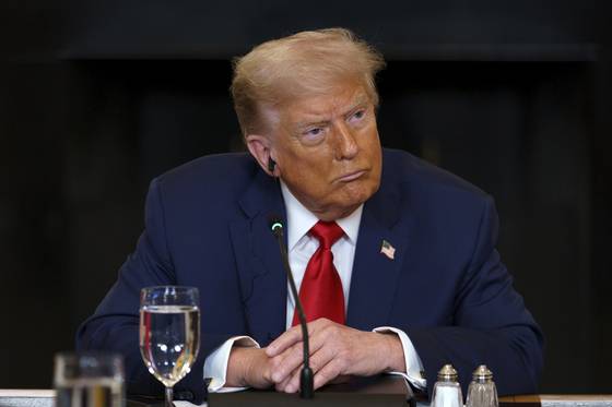 도널드 트럼프 미국 대통령이 9일(현지시간) 워싱턴 DC 백악관에서 아프리카 지도자들과 회담을 하고 있다. EPA=연합뉴스