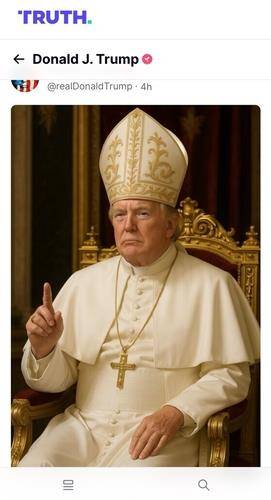 교황처럼 합성한 트럼프 대통령 이미지. 트럼프 대통령 트루스소셜 캡처