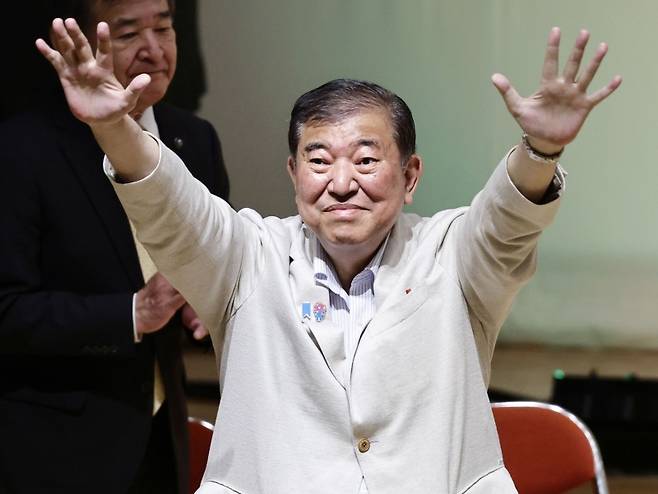 ▲참의원 선거 지원 유세 중인 이시바 시게루 일본 총리 [연합뉴스]