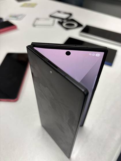 A display of Galaxy Z Fold 7 unfolded in central Seoul on July 10. [LEE JAE-LIM]