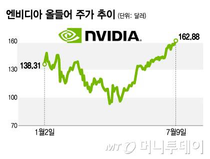 엔비디아 올해 주가 추이. /그래픽=김지영