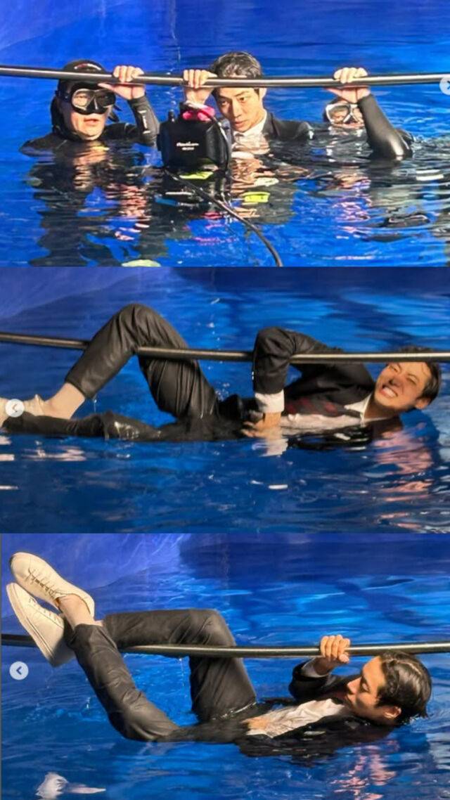 배우 추영우가 드라마 '견우와 선녀' 수중 촬영을 진행하고 있다. / 추영우 개인 인스타그램