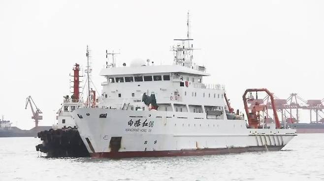 [서울=뉴시스]중국 해양 탐사선 샹양홍 6호.(출처=중국 국무원 국유 자산 감독 및 관리 위원회. 뉴욕타임스(NYT)에 서 재인용) 2025.7.11. *재판매 및 DB 금지