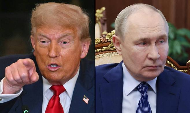 도널드 트럼프 미국 대통령(왼쪽), 블라디미르 푸틴 러시아 대통령. AFP연합뉴스