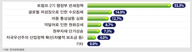 한국경제인협회의 '2025년 하반기 수출 전망 조사'에서 기업들이 꼽은 주요 수출 리스크. 사진제공=한국경제인협회