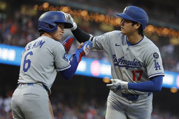 김혜성은 오타니의 홈런으로 함께 홈을 밟았다. 사진= EPA= 연합뉴스 제공