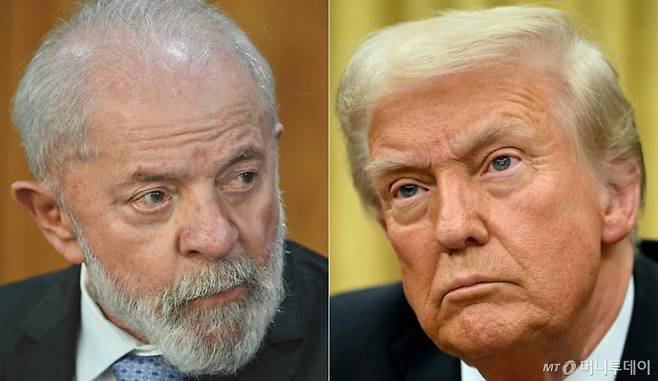 (워싱턴 AFP=뉴스1) 강민경 기자 = 루이스 이나시우 룰라 다시우바 브라질 대통령(왼쪽)과 도널드 트럼프 미국 대통령의 모습. 2025.2.10  ⓒ AFP=뉴스1  Copyright (C) 뉴스1. All rights reserved. 무단 전재 및 재배포,  AI학습 이용 금지. /사진=(워싱턴 AFP=뉴스1) 강민경 기자