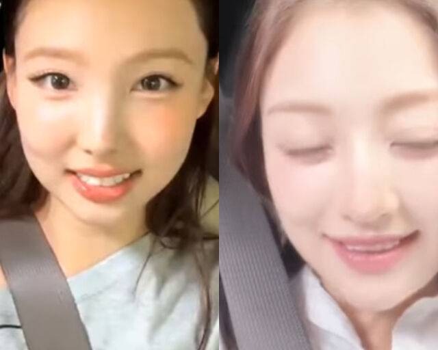 트와이스 나연과 지효가 인스타 라이브로 대화를 했다. / 인스타 라이브 화면