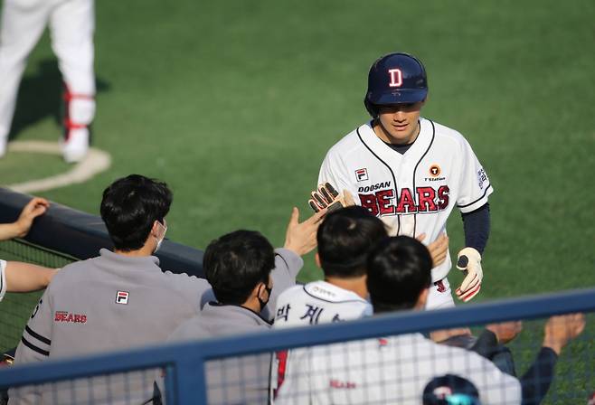 두산 베어스 내야수 안재석의 군 입대 전 활약 모습. /사진=두산 베어스 제공