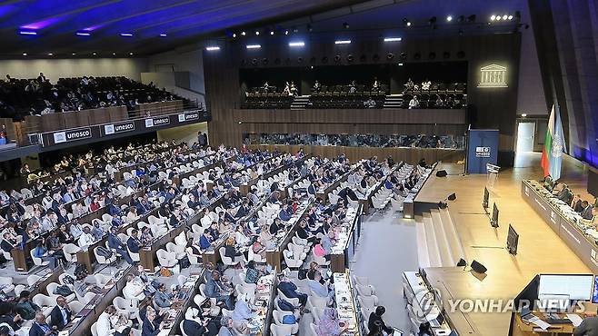 제47차 유네스코 세계유산위원회 (서울=연합뉴스) 12일 오전(현지시간) 프랑스 파리 유네스코 본부에서  제47차 유네스코 세계유산위원회가 열리고 있다. 2025.7.12 [국가유산청 제공, 재판매 및 DB 금지] photo@yna.co.kr