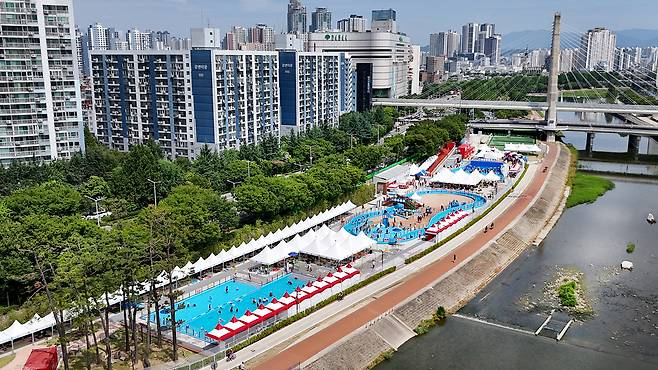 13일 대구 신천 물놀이장 전경. /황인무기자