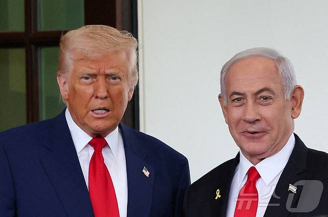 도널드 트럼프 미국 대통령과 베냐민 네타냐후 이스라엘 총리. 2025.04.07. ⓒ 로이터=뉴스1 ⓒ News1 윤다정 기자